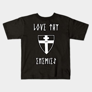 Love Thy Enemies Orthodox Cross Runes Shield Eirene Kids T-Shirt